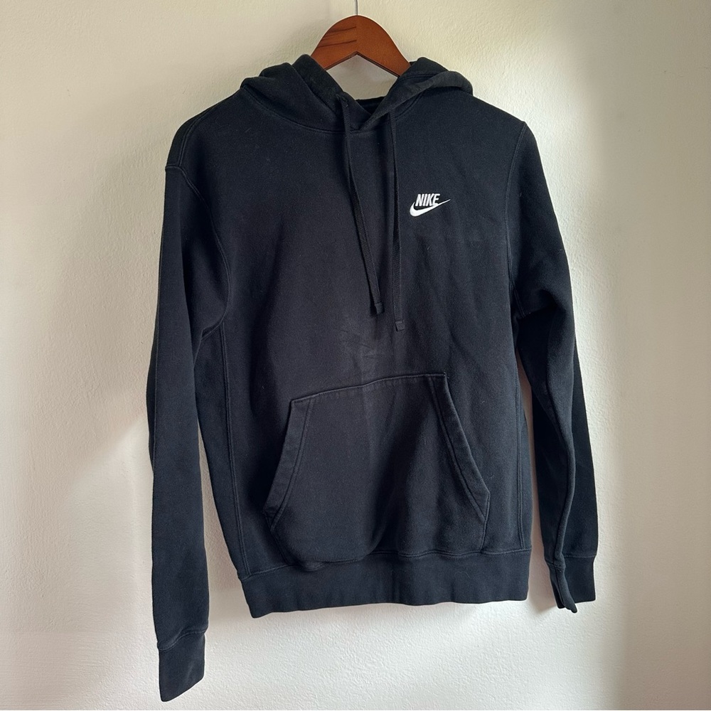 Nike black embroidered logo hoodie